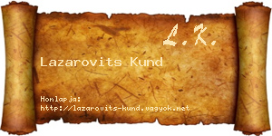 Lazarovits Kund névjegykártya